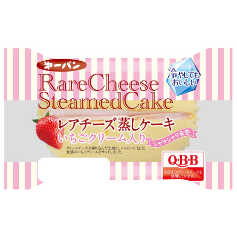 ＱＢＢ　シリーズ：(Q・B・B)レアチーズ蒸しケーキ　いちごクリーム入り
