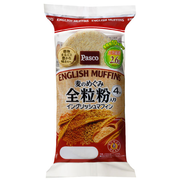 麦のめぐみ 全粒粉入りイングリッシュマフィン 4個入